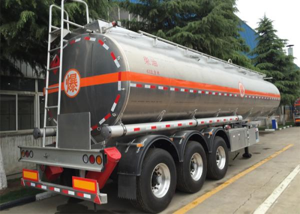 High Safety Aluminum Tanker Semi Trailer / Chemical Tank Trailers With 3 Axles 35000L