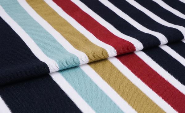 Tissu en maille rayé sain, confortable et respirant pour T-shirt