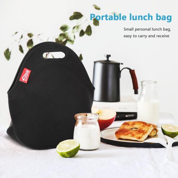 Black Neoprene Insulated Food Cooler bags , Camping Cooler Bag With Zipper