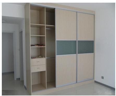 Sliding door Particle Board Wardrobe With Trouser Hanger Rack Clothes Rail
