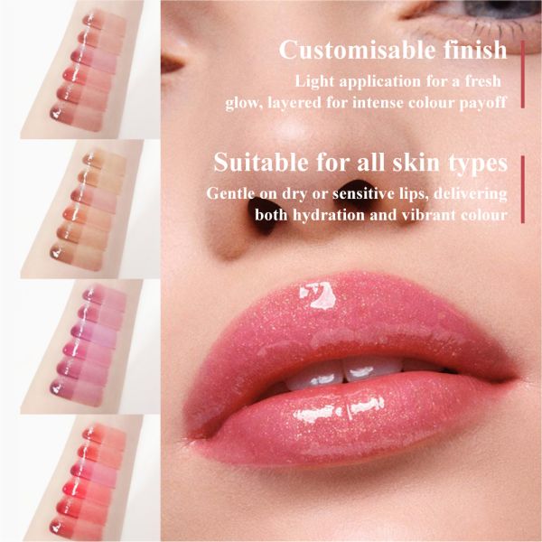 Long-lasting High-shine 5ml Liquid Hyaluronic Acid Waterproof Shimmer Transparent Moisturizing Cream Gloss Lip Gloss