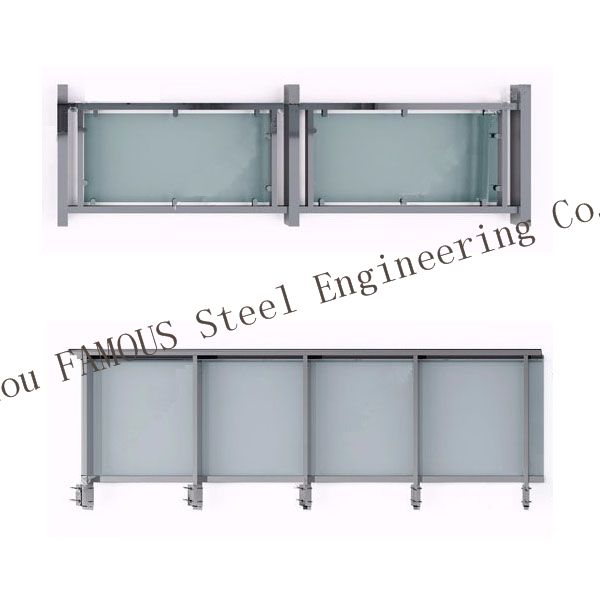 Балкон 40x40mm балюстрада поручня 2205 316L стеклянная