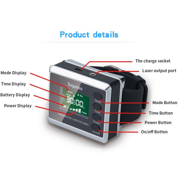 Домашние низкие наручные часы терапией лазера Иевел физические для высокой прессы крови