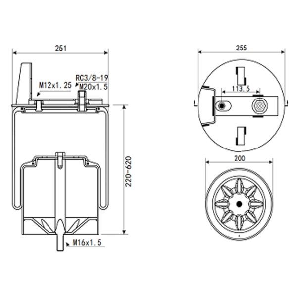 1V 7230 Truck Air Spring Suitable for Toyo TRL-230-LLH