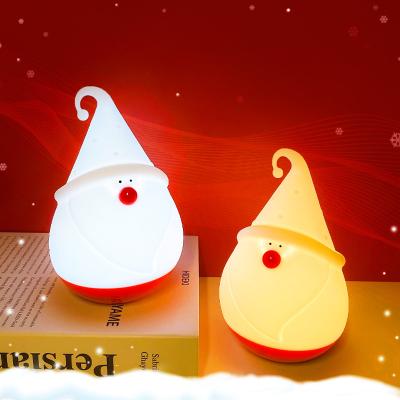 Santa Claus Nightlights 1200mAh Battery Rechargeable Lamp Cute Silicone Decoration Christmas Gift