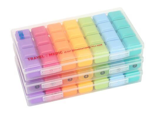Safely pop-up 7case pill organizer, 7 day a week cool detachable drugs box with 4 case each day, Mini cute compact pocke