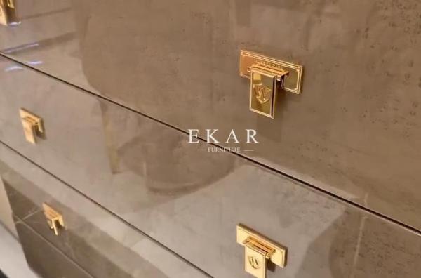 4 Drawer High End Dining Room Marble Top Luxury Modern Sideboard