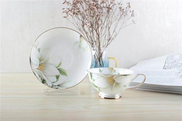 11oz Smooth Personalised China Tea Cup Afternoon Tea Set Edge Chip Resistance