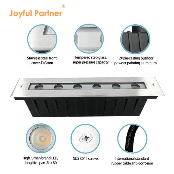 IP67 resistente à água Luz linear subterrânea SS Cobertura Branca quente Luzes de jardim subterrâneo