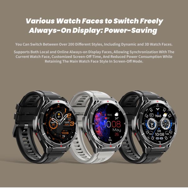 Eraysun Factory Fashion Sports Smartwatch 480Mah GPS Sport HD Call Compass Altitude Waterproof Health Wireless Smart Watches