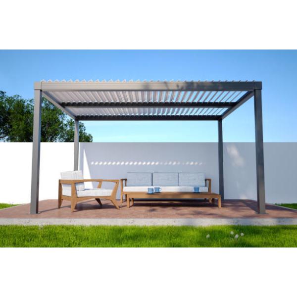 Long-Lasting Silver Aluminum Outdoor Pergola For Outdoor Setting