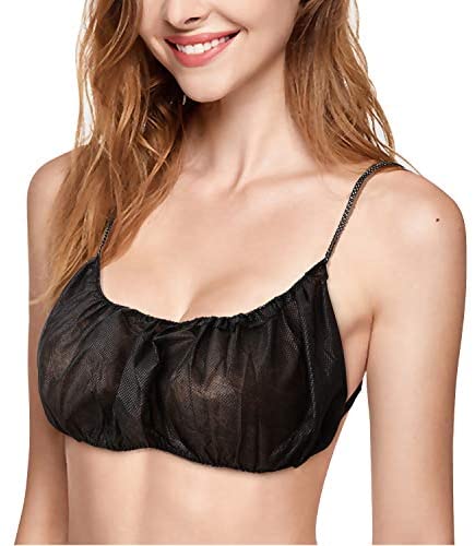 S&J Women Sexy Bra Disposable bra and panties SJ Manufacturer OEM Wholesale Disposable Black Shoulder Straps Bra for Spa Massage