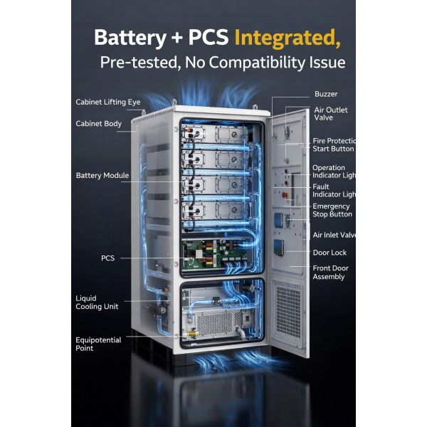 125kW 261kWh BESS for EV Charging Station Liquid Cooling Hithium 314Ah Solar Storage Buffer