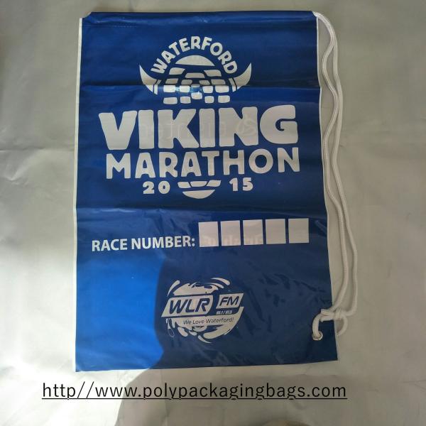 Голубой пластиковый рюкзак Дравстринг, персонализированные сумки Дравстринг под прочностью 10кгс