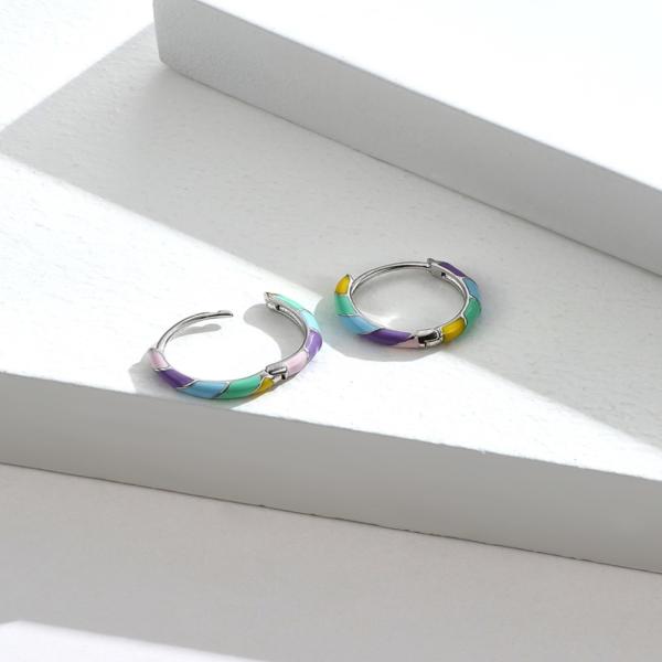 2.5x20mm ODM серег обруча серег S925 ювелирных изделий 1 грамма стерлинговый серебряный красочный