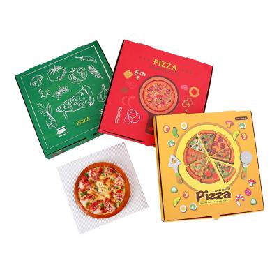 Impression personnalisée tranche 16 pouces boîtes de pizza avec fenêtre poulet frit Kraft carton ondulé