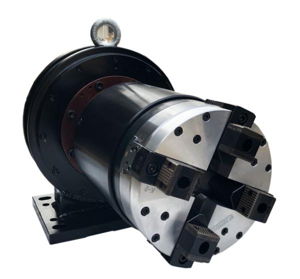 Laser Feeding Rear Chuck Double Acting 4 Jaw Steel Chuck