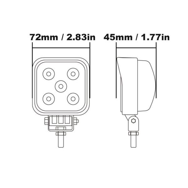 15W Tracteur Spot Light Blanc Rouge Bleu Ambre Lumières de travail pour tracteurs