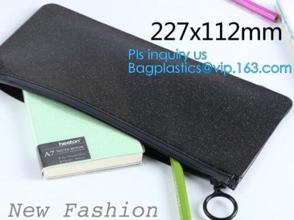 slider zip lock black zip lock bag, nylon zipper pouch travel toiletry makeup PVC cosmetic bag, zipper and slider OEM or