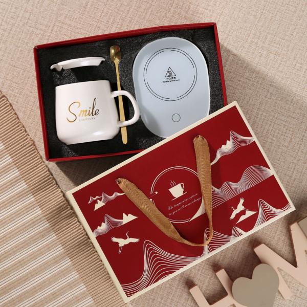 Customized Office Home Gift Set Eco-Friendly Ceramic Water Coffee Cup with Heater Mug