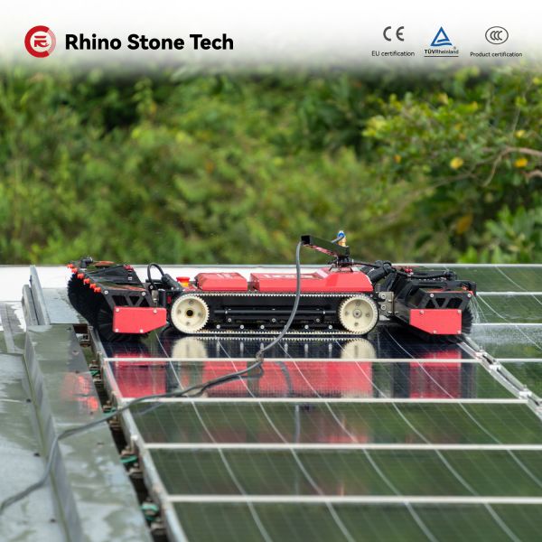 Smart Solar Cleaner Automated Solar Cleaning Robot with Automatic Water Spray Autonomous Robotic PV Washer