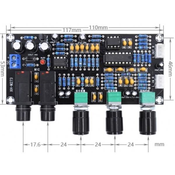 PT2399 NE5532 Microphone Amplifier Board with DC12-24V Working Voltage for Stereo Audio Amplification