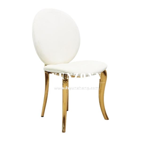 High-End Hotels Banquet Chair Gold Wedding Party Stainless Steel Living Room White Velvet Dining Chair