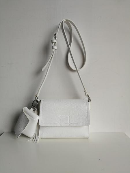 Small Crossbody bag with purse and tassel onside classic white colour for women shoulder bag handbag