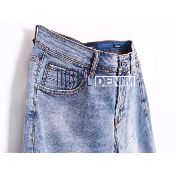 160cm-168cm Anti Static Twill Woven Denim Jeans Fabric Cloth Cotton Polyester Spandex