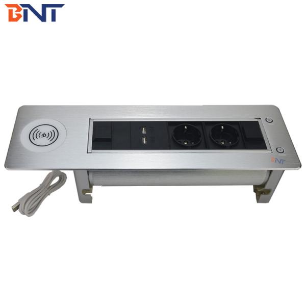 BNT Latest model power changeable motorized revole desk power data outlet aluminum alloy built in worktop