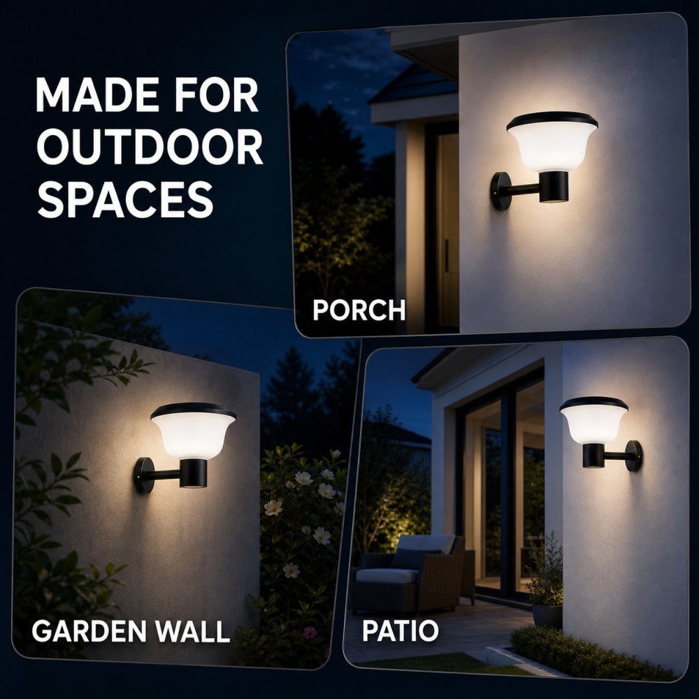 5W LED Solar Wall Sconce IP65 Waterproof for Villa Courtyard Garden Patio Porch Decor