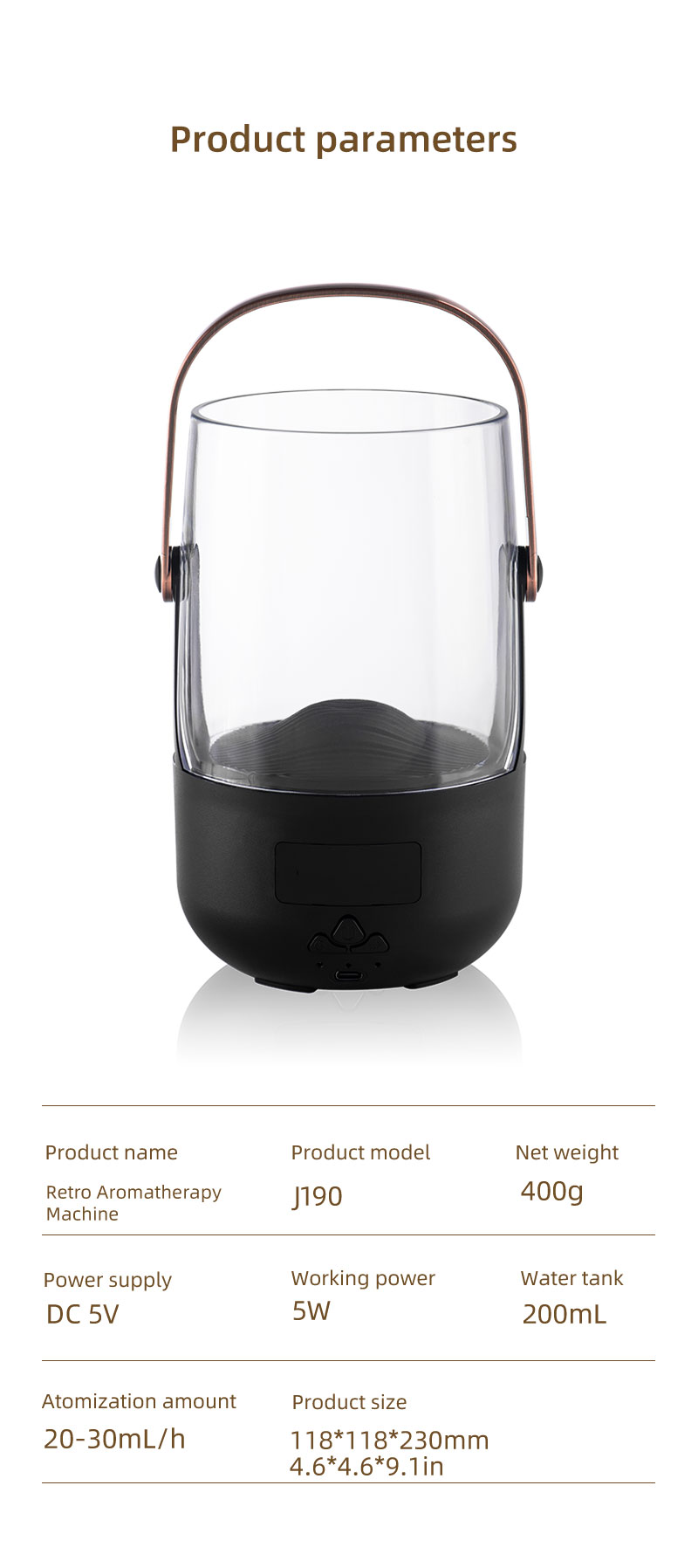 FUSMLI 3D Realistic Flame Aroma Diffuser 200ml Large Tank Quiet Operation with Type-C Charging Flame Humidifier