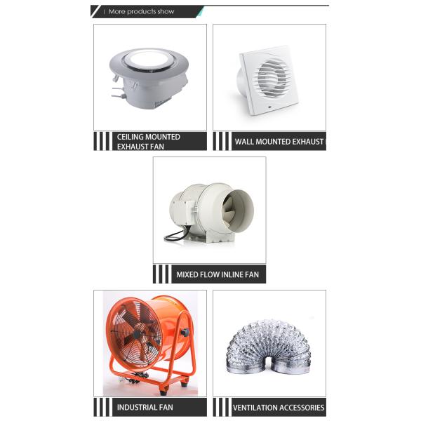 OEM поддерживает 6 дюймовый потолочный вентиляционный вентилятор ванной с светодиодным светом и настенной установкой