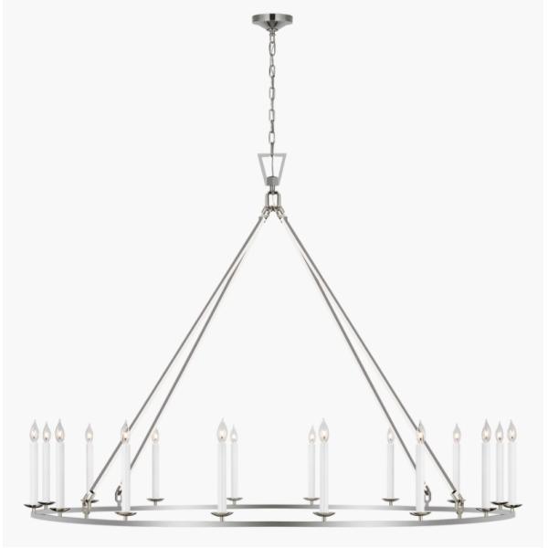 CHC 5276 Darlana Grande Single Ring Chandelier Polished Nickel / Aged Lron / Gilded Iron / Antique-Bumished Brass