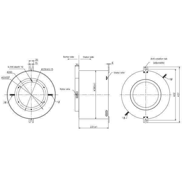 кольцо выскальзывания оффшорного крана 4*63A 12*10A IP65 200mm водоустойчивое
