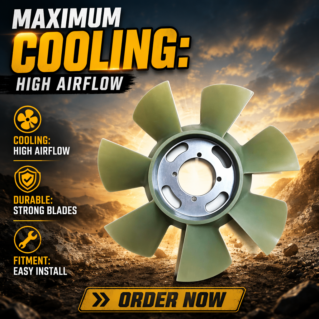 Heavy Duty 4D84 Diesel Engine Cooling Fan Blade 7 Blades 4 Holes Replacement Parts Fit Yanmar Mini Excavator
