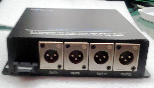 Banlanced/unbanlanced broadcast line-level audio to fiber converter