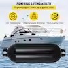 4 Ribbed Twin Eyes Boat Fender 8.5 x 27 in Boat Fenders with Pump Inflatable Boat Fender Bumper Black