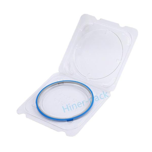 Caixa de Wafer de Silício Transparente Negro Com Anel de Anel Compatível com ROHS