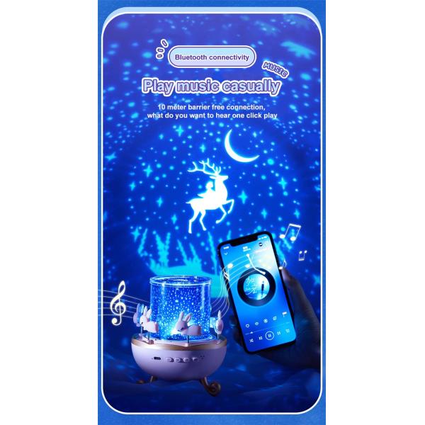 2022 Christmas Gift Dream Rolling Huts Projector Lamp With Wireless Speaker 360 Degree Rotation 12 Projection Films Cust