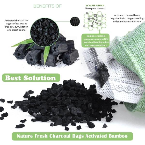Natural Air Purification with Activated Bamboo Charcoal Bags OEM and MSDS Certified