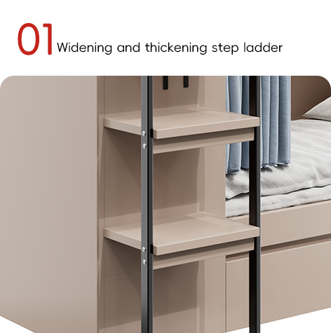 Support customization Modern Apartment Wooden Bunk Beds with Shoe Troughs Assembly Required Grey/Silver