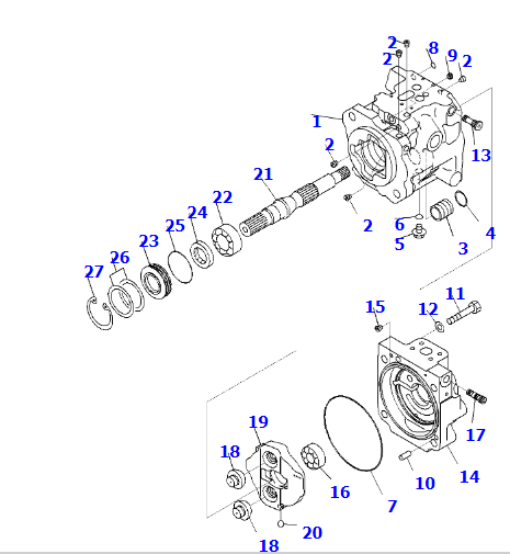 D51 Hydraulic Pump 708-1U-04430 708-1U-01360 708-1U-00360 For Komatsu