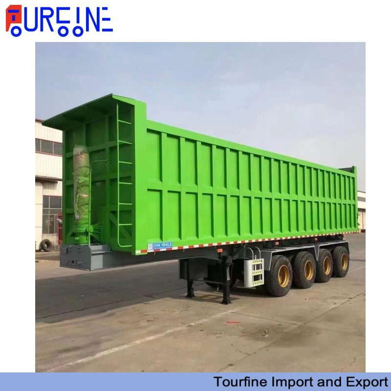 Steel Structure Heavy Duty Dump Semi Trailer 3 Axle 40 CBM For Material Transport