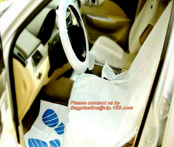 5 in 1 clean kits, auto clean kits, auto cleaning kits, Disposable PE Plastic Seat Car Cover Package, 5-in-1 Automotive