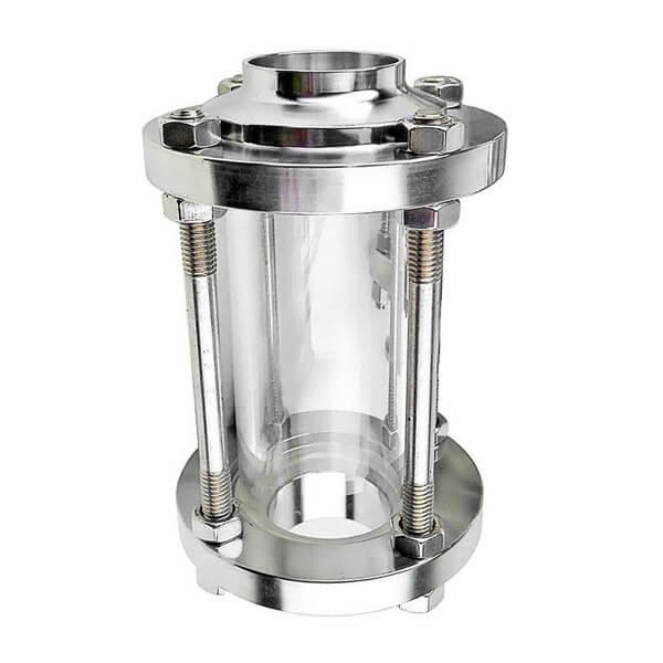 Straight Tube Sanitary Sight Glass Butt Weld Connection For For High Temperature Pipe System