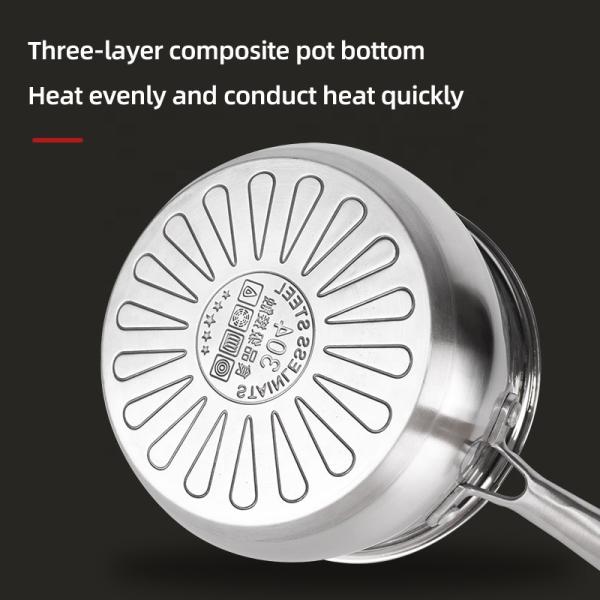Wholesale 18/8 Stainless Steel Cooking Soup Pot Set Kitchen Ware Double Bottom Induction Pan & Pot Set Cookware Set