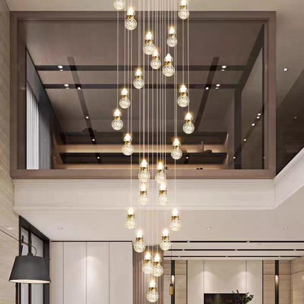 Lumière moderne de luxe Escalier longue lampe suspendue 5 kg Poids AC 110-240V Voltage d'entrée Duplex Loft Design