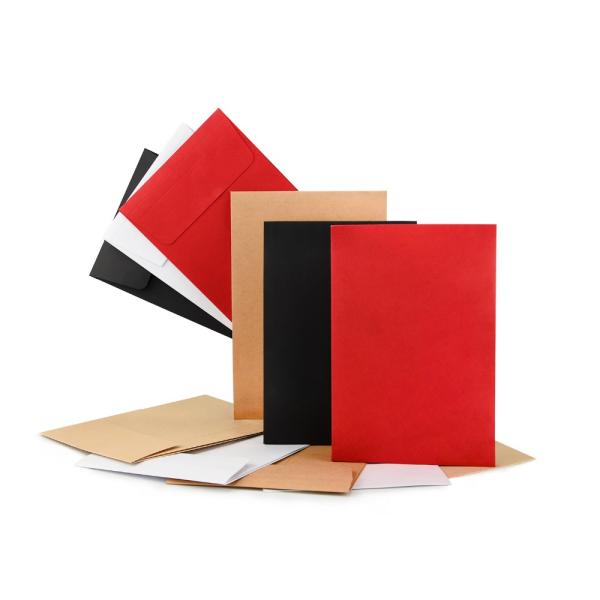 Brown/White Kraft Paper Self-adhesive Board Backed Window Envelopes for Promotion