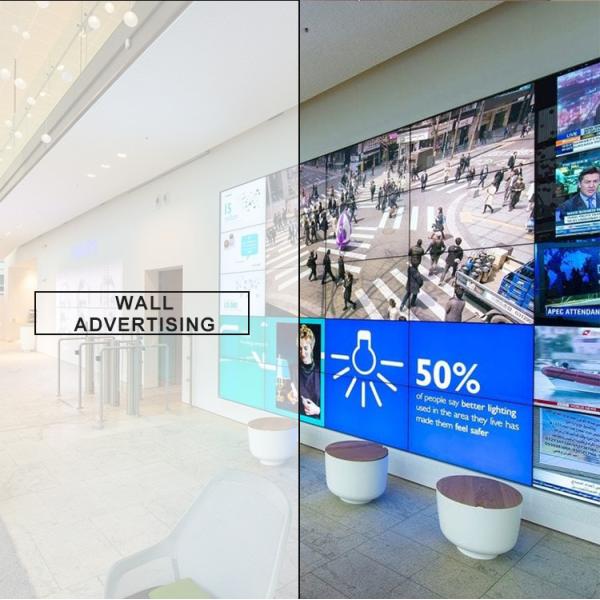 0.88mm 65 Inch Narrow Bezel LCD Video Wall 4K Resolution For Advertising